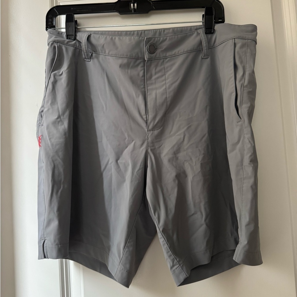 RHONE Light Gray Men's Flat Front Shorts